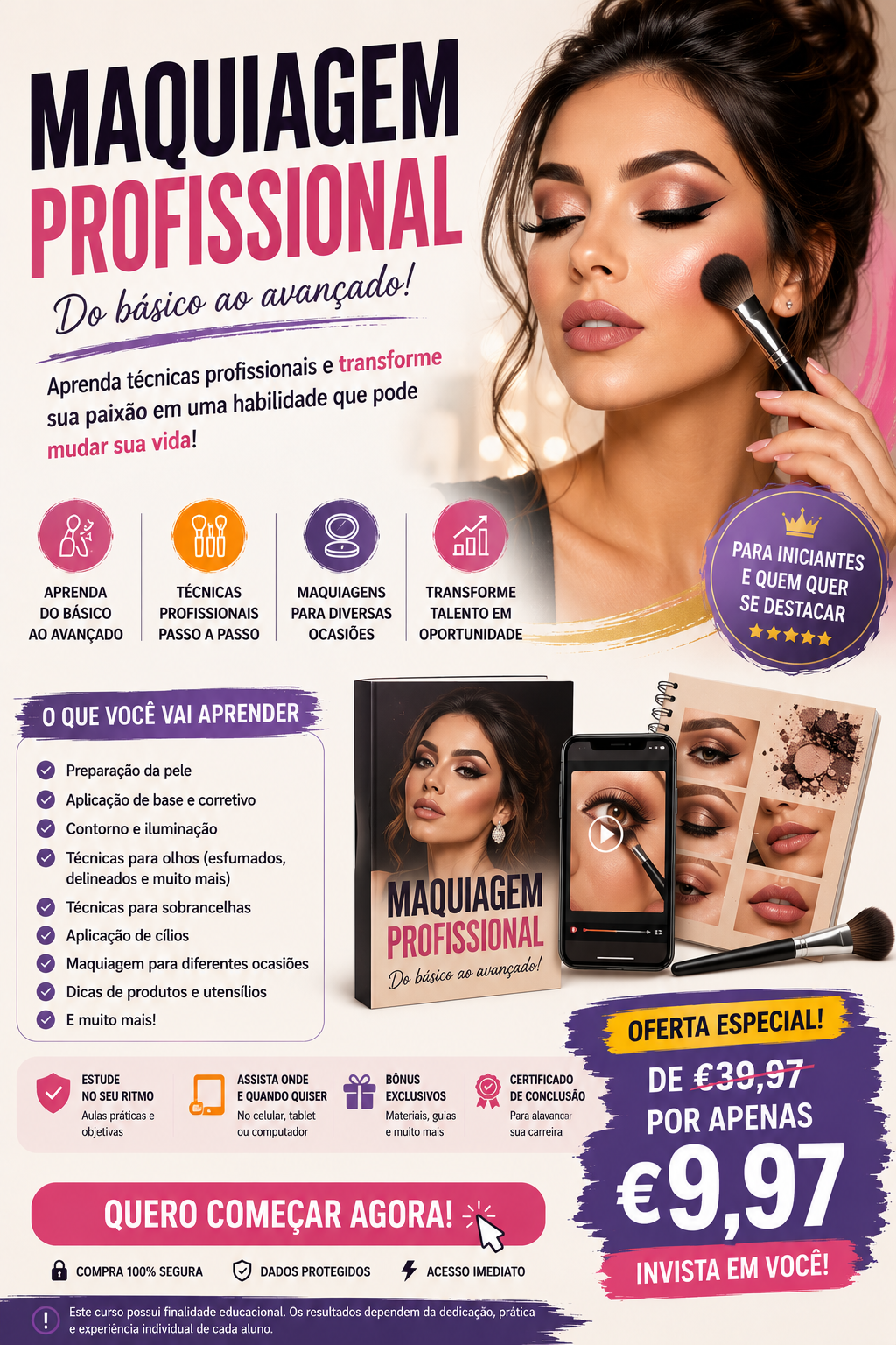 Criativo do Curso de Maquiagem Profissional — do básico ao avançado